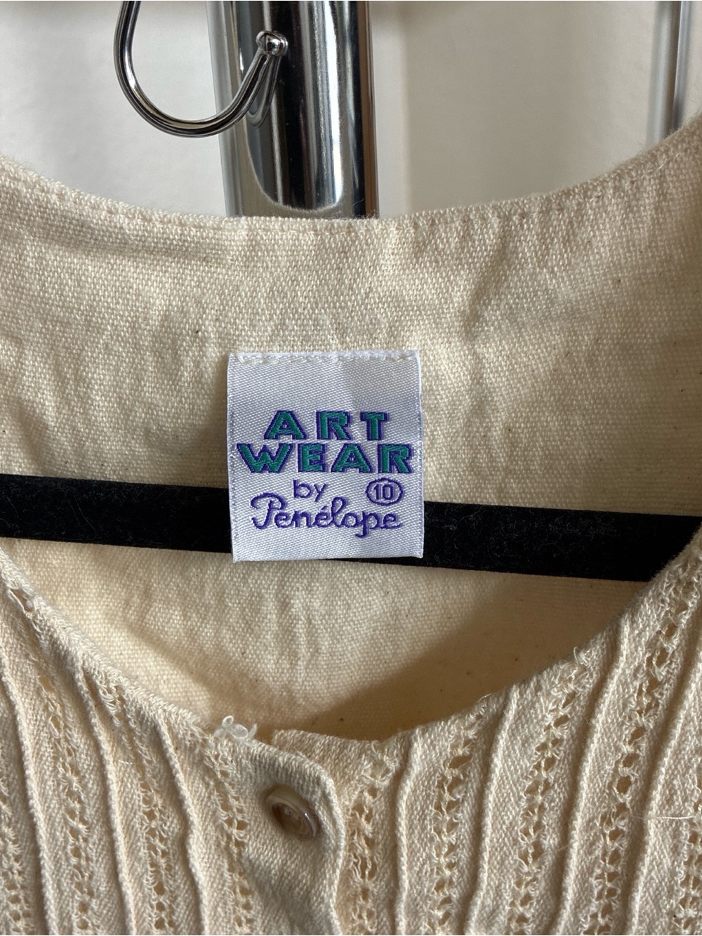 Sleeveless Cream Button-Front Summer Dress - Picture 3 of 5